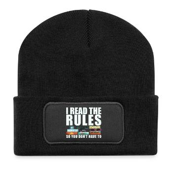 Jeux de société Dicton drôle - Règles lues - Beanie recyclé à patch - noir - Devant
