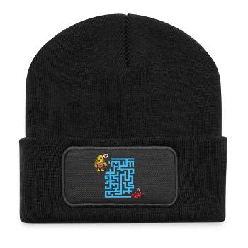 Das Labyrinth der Liebe - Recycelte Patch Beanie - Schwarz - Vorne