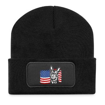 Kelpie australien Drapeau de l’Amérique des États-Unis Wilsigns - Beanie recyclé à patch - noir - Devant