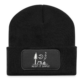 KEEP IT SIMPLE - Recycled Patch Beanie - black - Front