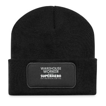 Warehouse Worker Superhero - Recycelte Patch Beanie - Schwarz - Vorne