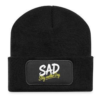 RESTEZ UN JOUR DE PLUS - Beanie recyclé à patch - noir - Devant