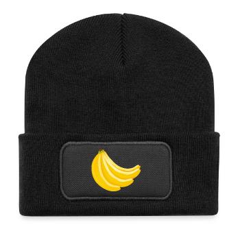 Quatre bananes jaunes en grappe pour les amateurs d’art culinaire - Beanie recyclé à patch - noir - Devant