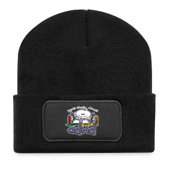 ADHD Crayons - Recycled Patch Beanie - black - Front