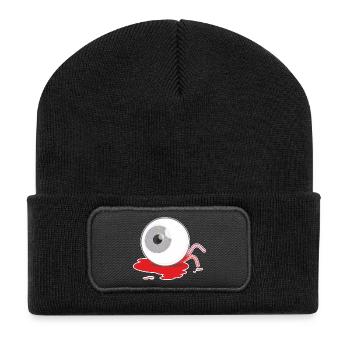 Augapfel - Recycelte Patch Beanie - Schwarz - Vorne