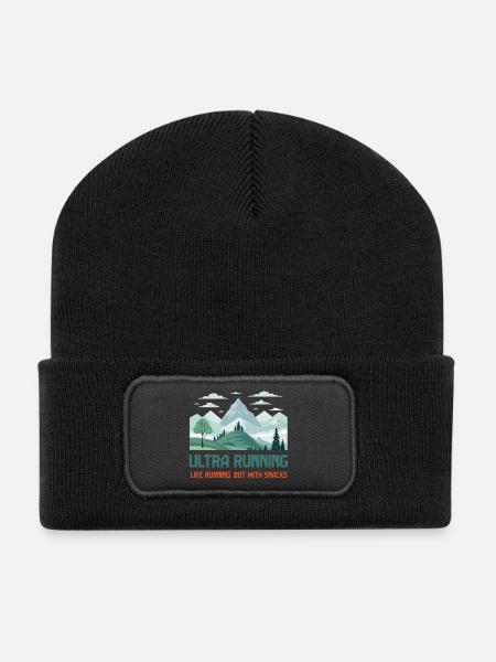 L’ultra running, comme la course à pied mais avec des collations - Beanie recyclé à patch - noir