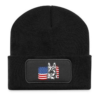 Berger Allemand US Amérique Drapeau Wilsigns - Beanie recyclé à patch - noir - Devant