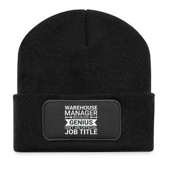 Warehouse Manager Genius - Recycelte Patch Beanie - Schwarz - Vorne