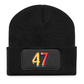 47 Number Comic - Recycled Patch Beanie - black - Front