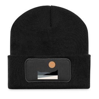 Paysage abstrait - Beanie recyclé à patch - noir - Devant