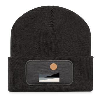 Abstract Landscape - Recycled Patch Beanie - dark grey - Front
