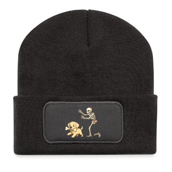 Labrador Retriever Dog Skeleton - Recycled Patch Beanie - dark grey - Front