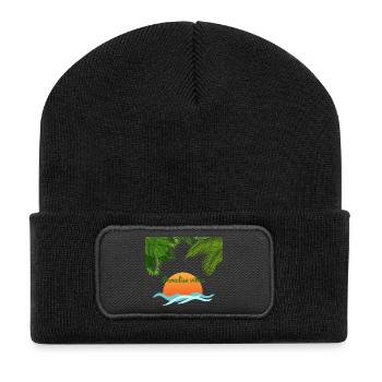 Stay_Positive - Beanie recyclé à patch - noir - Devant