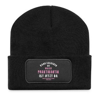 Maler Praktikantin Danke Praktikum Malerei Malerin - Recycelte Patch Beanie - Schwarz - Vorne