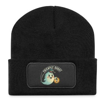 Friendly Ghost with Lantern - Recycled Patch Beanie - black - Front