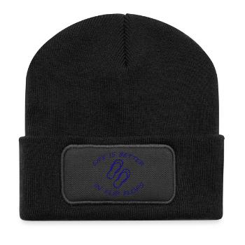 LIFE IS BETTER IN FLIP FLOPS - Recycled Patch Beanie - black - Front