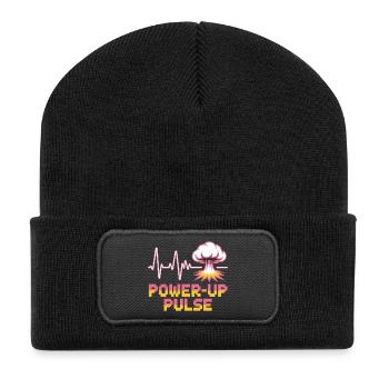 Power Up Pulse Pop Culture Rétro Jeu vidéo - Beanie recyclé à patch - noir - Devant