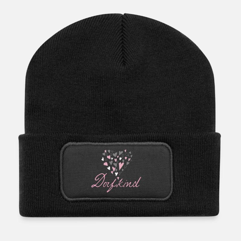 Dorfkind - Recycelte Patch Beanie - Schwarz