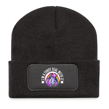I'm A Furry Deal With It - Recycled Patch Beanie - dark grey - Front