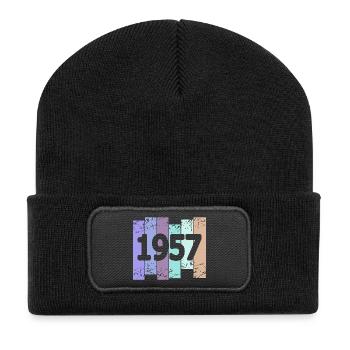 1957 - Recycelte Patch Beanie - Schwarz - Vorne
