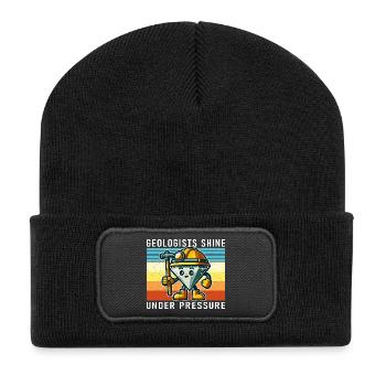 Geologists Under Pressure Cartoon Diamond - Recycled Patch Beanie - black - Front