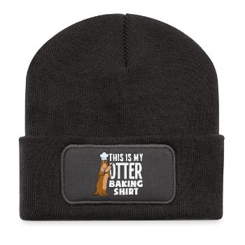 Chemise de pâtisserie Sea Otter Cartoon - Beanie recyclé à patch - charbon - Devant