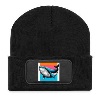 whale - Recycled Patch Beanie - black - Front