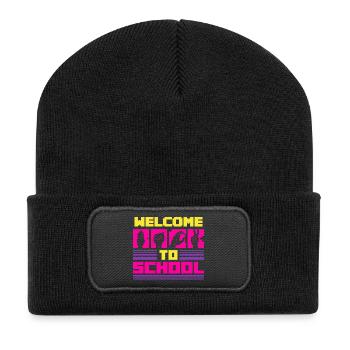 ASL Sign Language Interpreter Welcome To School - Recycled Patch Beanie - black - Front