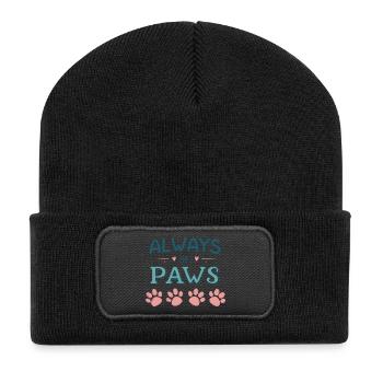 Immer auf den Beinen - Recycelte Patch Beanie - Schwarz - Vorne