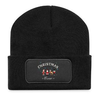 Reindeer Gift Idea for Festive Mood - Recycled Patch Beanie - black - Front
