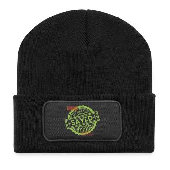 SAVED_Green_1 - Recycelte Patch Beanie - Schwarz - Vorne