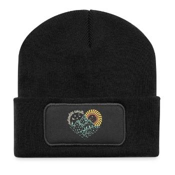 Adventure Awaits – Glowing Night-Hike Vibe - Recycled Patch Beanie - black - Front