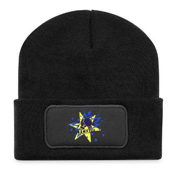 Kämpfer - Kampfsport - Glücksbringer - Recycelte Patch Beanie - Schwarz - Vorne