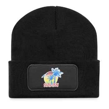 Sicily as a holiday - Recycled Patch Beanie - black - Front
