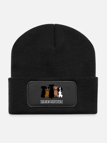 Hunde sind meine Lieblingsmenschen - Recycelte Patch Beanie - Schwarz