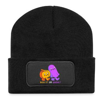 Halloween Gender Reveal - Recycelte Patch Beanie - Schwarz - Vorne