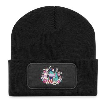 Pastel Goth Kawaii Coqui Puerto Rico - Recycled Patch Beanie - black - Front
