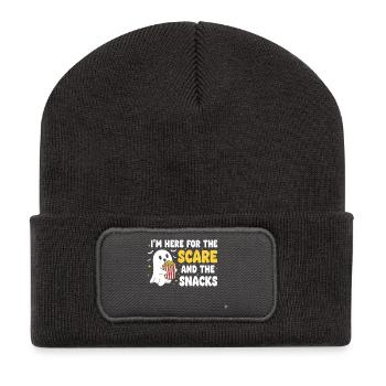 Halloween Ghost and Snacks - Recycled Patch Beanie - dark grey - Front