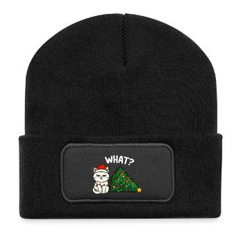 Lumières de Noël Annyoed Cat - Beanie recyclé à patch - noir - Devant