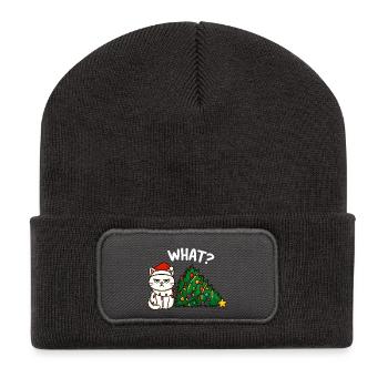 Lumières de Noël Annyoed Cat - Beanie recyclé à patch - charbon - Devant