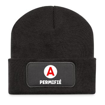 Humour permis de conduire - Beanie recyclé à patch - charbon - Devant
