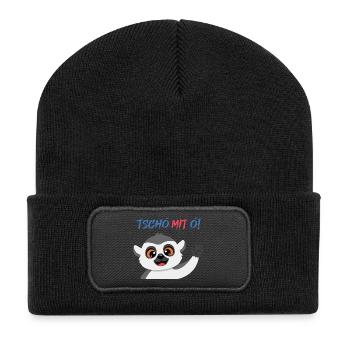 Tschö mit Ö Panda - Recycelte Patch Beanie - Schwarz - Vorne