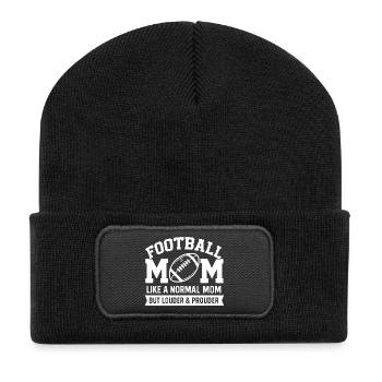 Mutter American Football Mutter - Recycelte Patch Beanie - Schwarz - Vorne