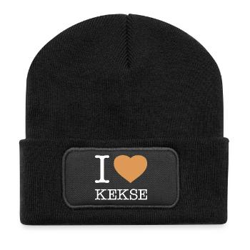 J’adore les cookies - Beanie recyclé à patch - noir - Devant