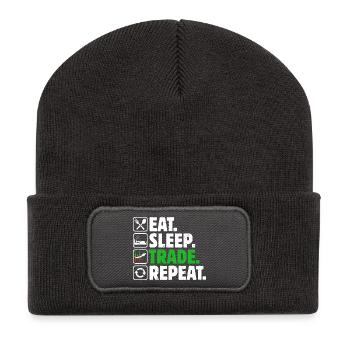 Aktien Börse Handeln Crypto Aktienmarkt Trader - Recycelte Patch Beanie - Dunkelgrau - Vorne