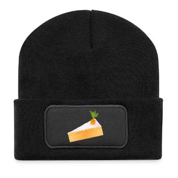 Gâteau aux carottes moelleux avec une décoration amusante - Beanie recyclé à patch - noir - Devant