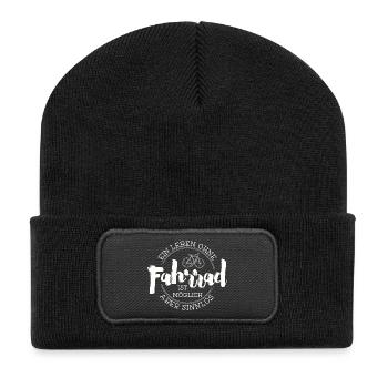 Ein Leben Ohne FAHRRAD ist sinnlos - Recycelte Patch Beanie - Schwarz - Vorne