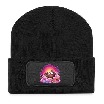 Sweet nest of penguins in chocolate dream - Recycled Patch Beanie - black - Front