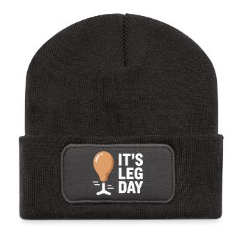 It's Leg Day Gym Cheat Day Bein Training Fitness - Recycled Patch Beanie - dark grey - Front