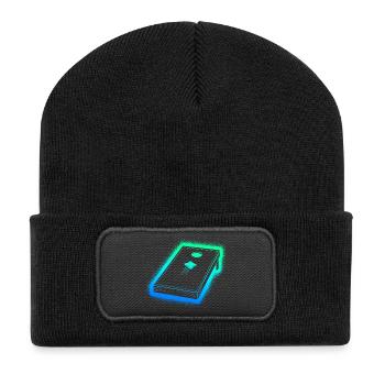 Cornholespieler Kinder Herren Jungen Cornhole - Recycelte Patch Beanie - Schwarz - Vorne